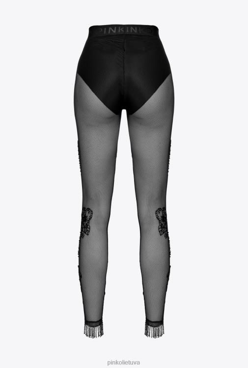 bėgimo drabužiai ir antblauzdžiai | DH06P768 tiulio antblauzdžiai su tatuiruotėmis Pinko limuzinas juodas