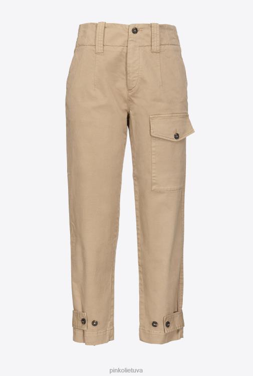 laisvalaikio kelnės | DH06P640 medvilninės krovininės kelnės Pinko guobos medienos ruda