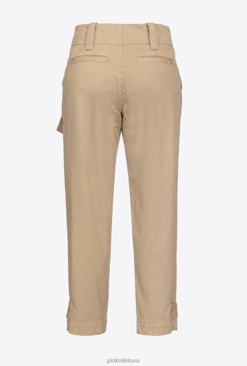 laisvalaikio kelnės | DH06P640 medvilninės krovininės kelnės Pinko guobos medienos ruda
