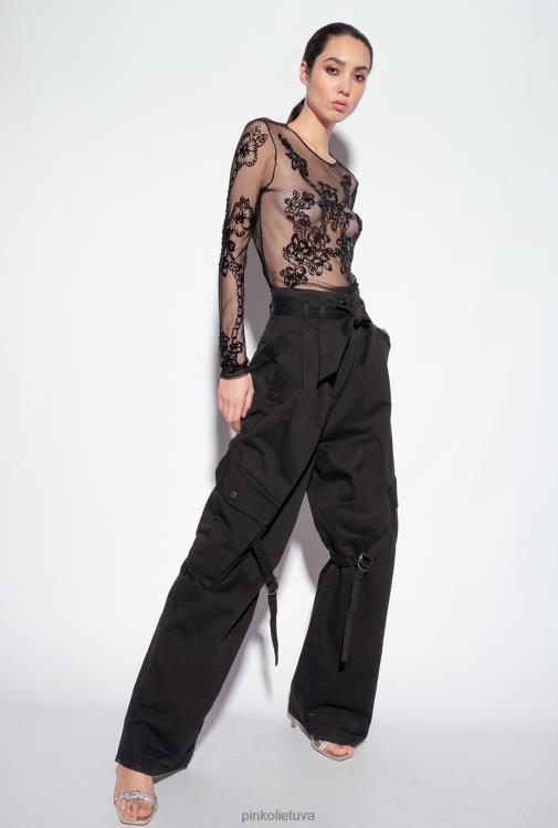 laisvalaikio kelnės | DH06P641 streetwear krovininės kelnės Pinko limuzinas juodas