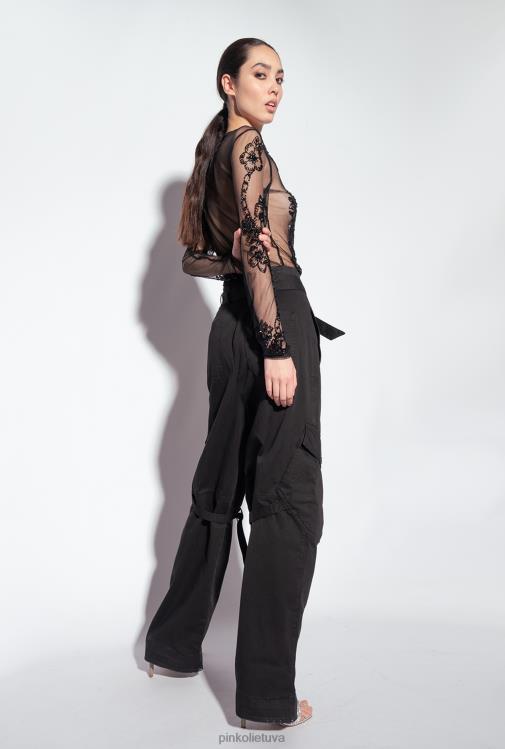 laisvalaikio kelnės | DH06P641 streetwear krovininės kelnės Pinko limuzinas juodas