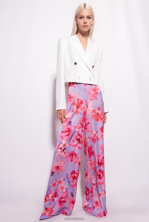 laisvalaikio kelnės | DH06P650 plačios kelnės su gėlių raštu Pinko alyvinė/šviesiai rožinė/fuksija