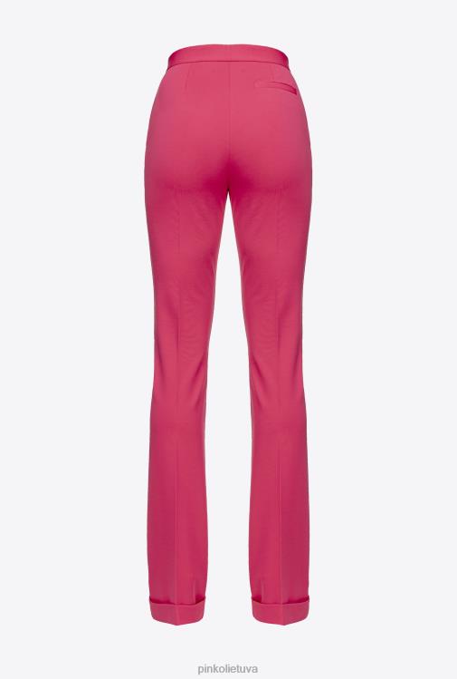 laisvalaikio kelnės | DH06P651 platėjančios kelnės aukštu liemeniu Pinko aviečių raudonumo