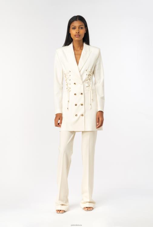 laisvalaikio kelnės | DH06P652 platėjančios kelnės aukštu liemeniu Pinko rožinis dūmas baltas