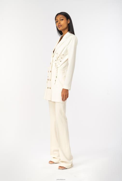 laisvalaikio kelnės | DH06P652 platėjančios kelnės aukštu liemeniu Pinko rožinis dūmas baltas