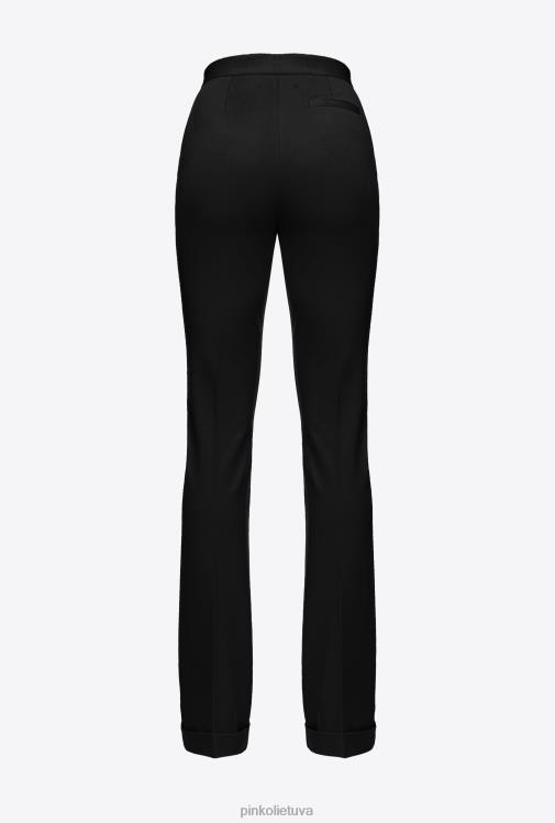 laisvalaikio kelnės | DH06P653 platėjančios kelnės aukštu liemeniu Pinko limuzinas juodas