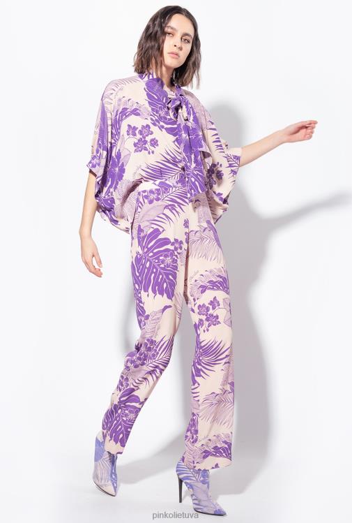 laisvalaikio kelnės | DH06P654 tropinio rašto kelnės Pinko nuogas/violetinė