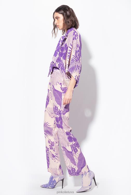 laisvalaikio kelnės | DH06P654 tropinio rašto kelnės Pinko nuogas/violetinė
