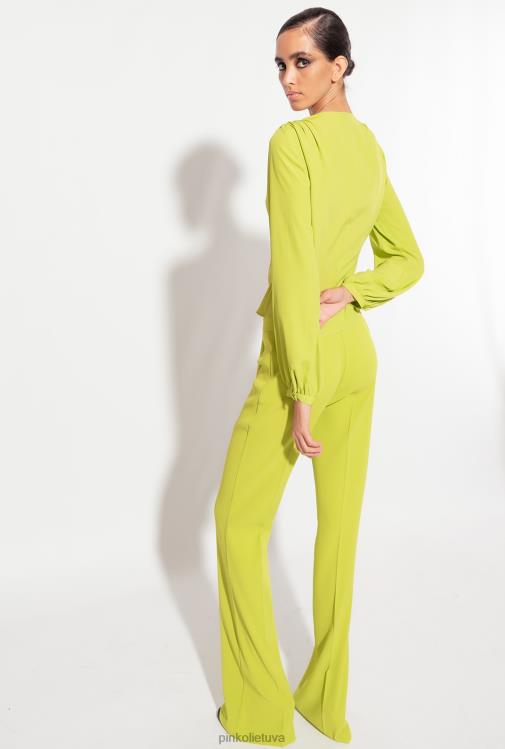 laisvalaikio kelnės | DH06P667 platėjančios tamprios kelnės Pinko kalkių geltonumo