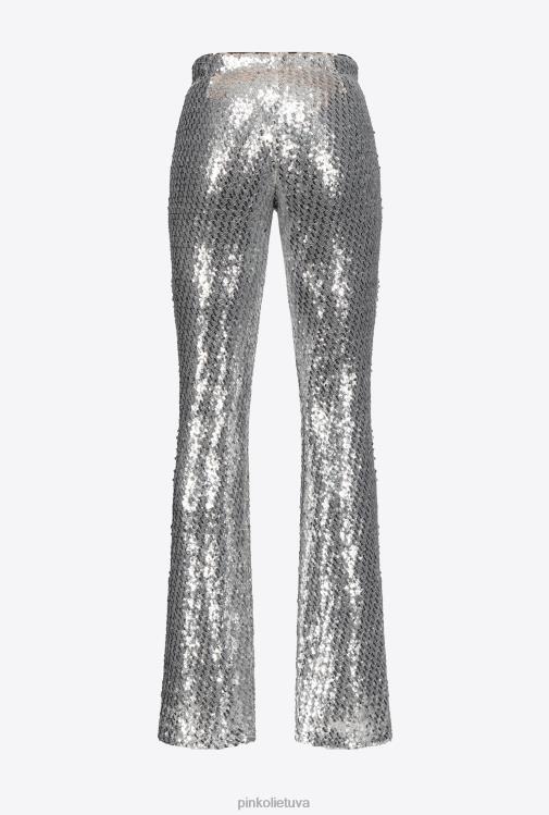 laisvalaikio kelnės | DH06P691 pilnai blizgintos kelnės Pinko metalinis sidabras
