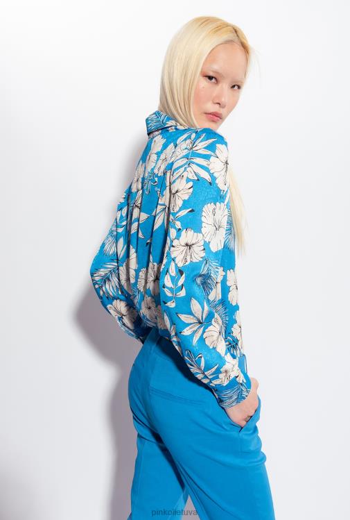 laisvalaikio kelnės | DH06P693 tamprios lininės cigarečių kelnės Pinko direktorius mėlynas