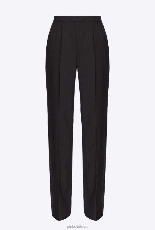 laisvalaikio kelnės | DH06P696 plačios vilnonės kelnės Pinko limuzinas juodas