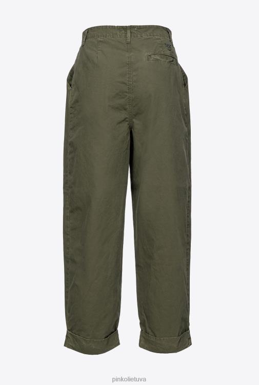 laisvalaikio kelnės | DH06P707 medvilninės muslino kelnės Pinko šautuvas žalias