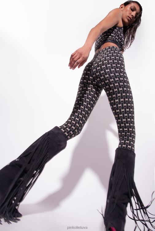 laisvalaikio kelnės | DH06P712 monogramos antblauzdžiai Pinko juoda / kreminė