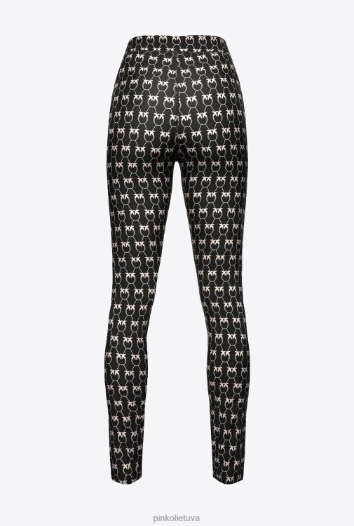 laisvalaikio kelnės | DH06P712 monogramos antblauzdžiai Pinko juoda / kreminė