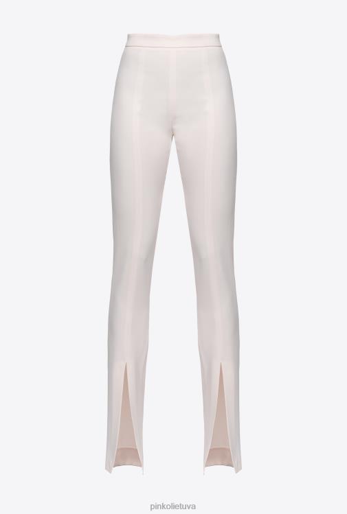 laisvalaikio kelnės | DH06P724 siauros kelnės su skeltuku Pinko debesėlis rožinis