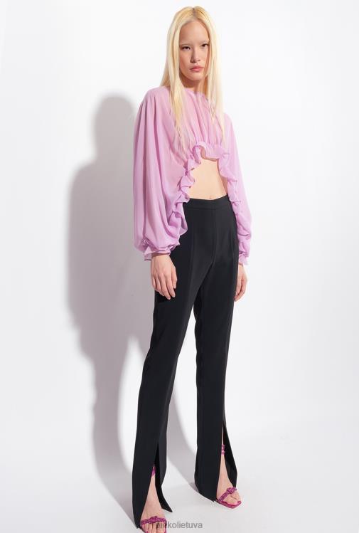 laisvalaikio kelnės | DH06P726 siauros kelnės su skeltuku Pinko limuzinas juodas