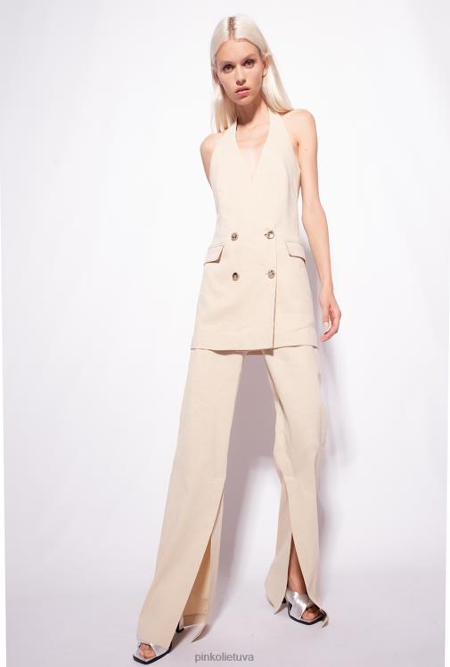 laisvalaikio kelnės | DH06P729 skeltuku kelnes Pinko matinio migdolinio smėlio spalvos