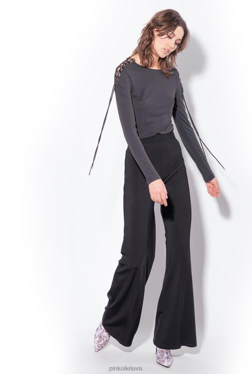 laisvalaikio kelnės | DH06P732 platėjančios kelnės Pinko limuzinas juodas