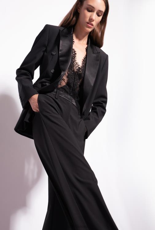 laisvalaikio kelnės | DH06P735 plačios kelnės su atlasu Pinko limuzinas juodas