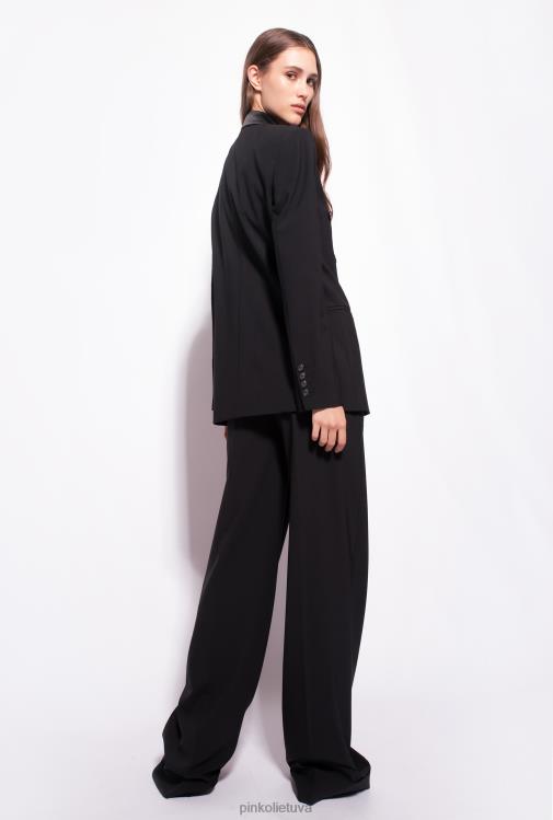 laisvalaikio kelnės | DH06P735 plačios kelnės su atlasu Pinko limuzinas juodas
