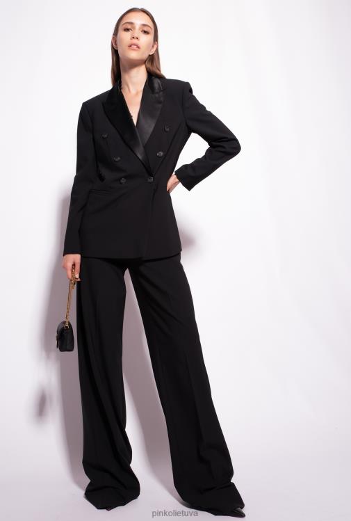 laisvalaikio kelnės | DH06P735 plačios kelnės su atlasu Pinko limuzinas juodas