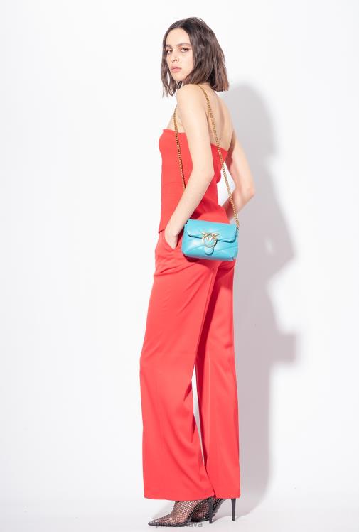 laisvalaikio kelnės | DH06P737 blizgios platėjančios kelnės Pinko 1 formulė raudona