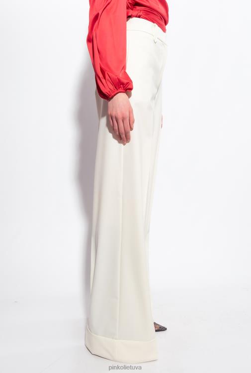 laisvalaikio kelnės | DH06P739 aukštu liemeniu palazzo kelnės Pinko balti vaniliniai ledai