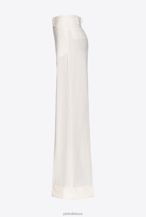 laisvalaikio kelnės | DH06P739 aukštu liemeniu palazzo kelnės Pinko balti vaniliniai ledai