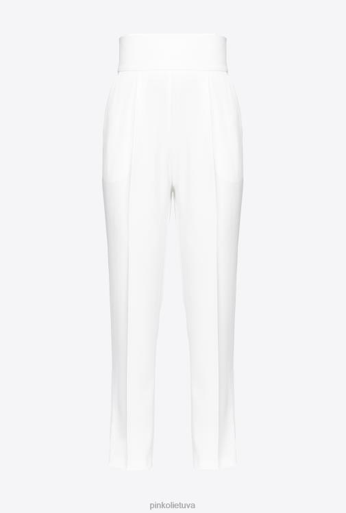 laisvalaikio kelnės | DH06P742 tamprios krepinės kelnės aukštu liemeniu Pinko česnakas baltas