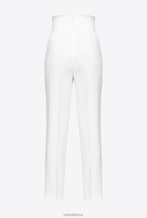 laisvalaikio kelnės | DH06P742 tamprios krepinės kelnės aukštu liemeniu Pinko česnakas baltas