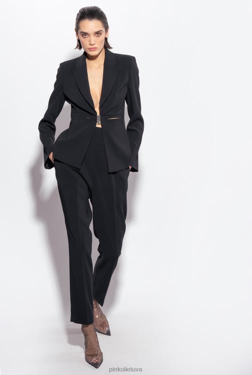 laisvalaikio kelnės | DH06P745 tamprios krepinės kelnės aukštu liemeniu Pinko limuzinas juodas