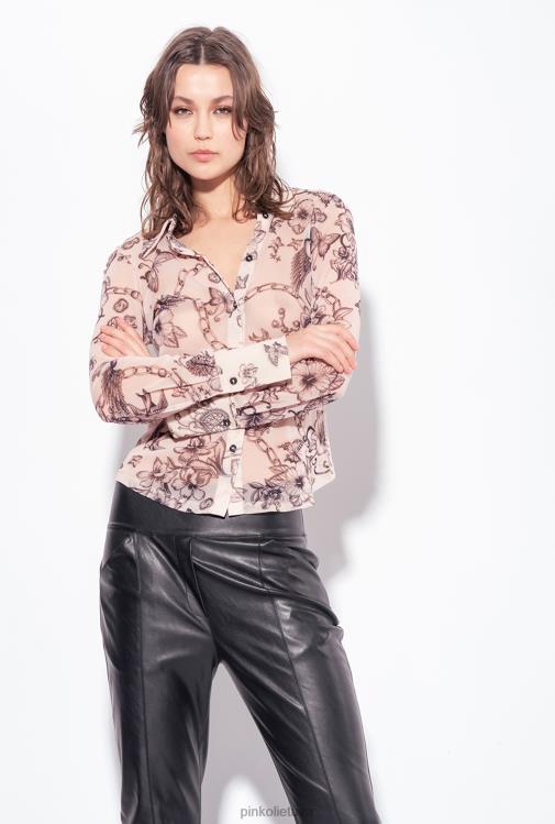 laisvalaikio kelnės | DH06P760 odinio efekto kelnės su skeltuku Pinko limuzinas juodas