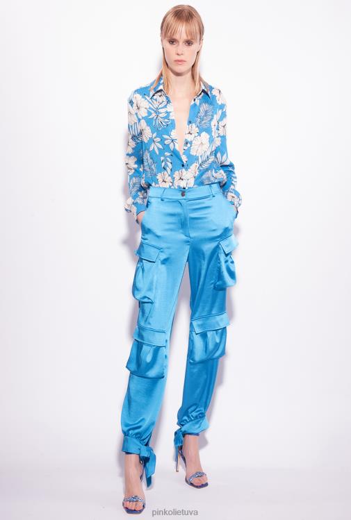 laisvalaikio kelnės | DH06P763 satino krovinines kelnes Pinko direktorius mėlynas