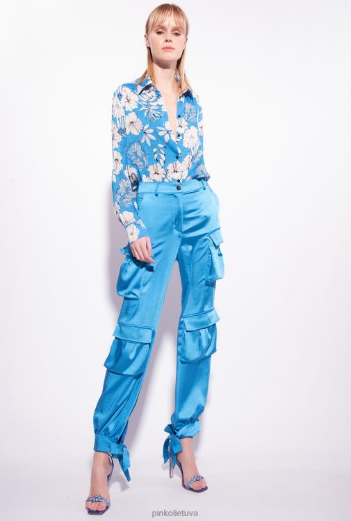 laisvalaikio kelnės | DH06P763 satino krovinines kelnes Pinko direktorius mėlynas