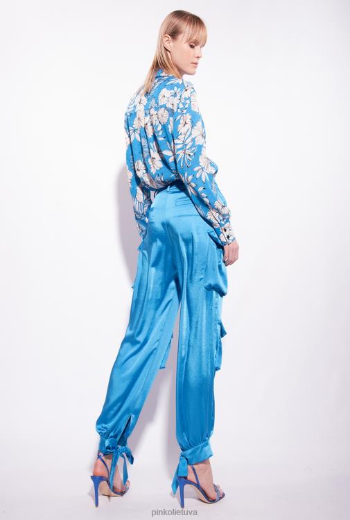 laisvalaikio kelnės | DH06P763 satino krovinines kelnes Pinko direktorius mėlynas