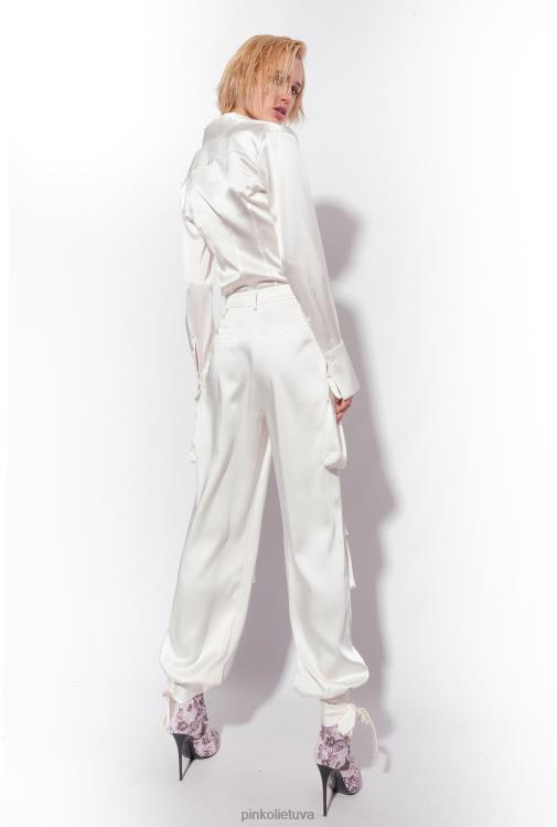 laisvalaikio kelnės | DH06P764 satino krovinines kelnes Pinko sniego baltumo