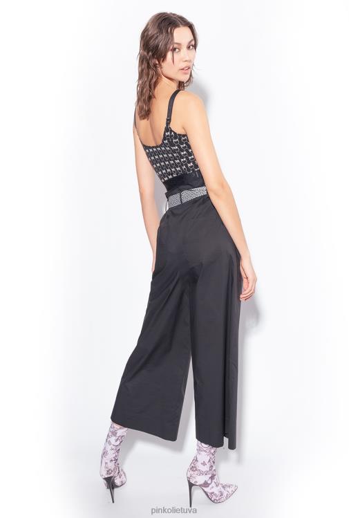 laisvalaikio kelnės | DH06P766 plačios kelnės su diržu Pinko limuzinas juodas