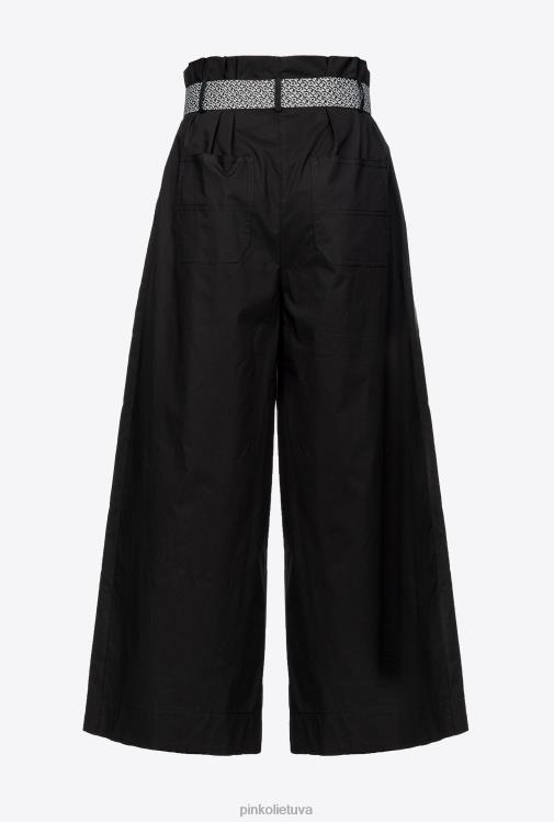 laisvalaikio kelnės | DH06P766 plačios kelnės su diržu Pinko limuzinas juodas