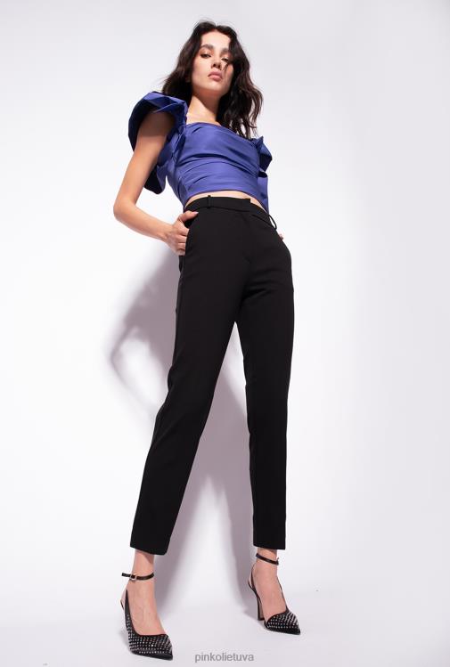 laisvalaikio kelnės | DH06P769 milano megztos cigarečių kelnės Pinko limuzinas juodas