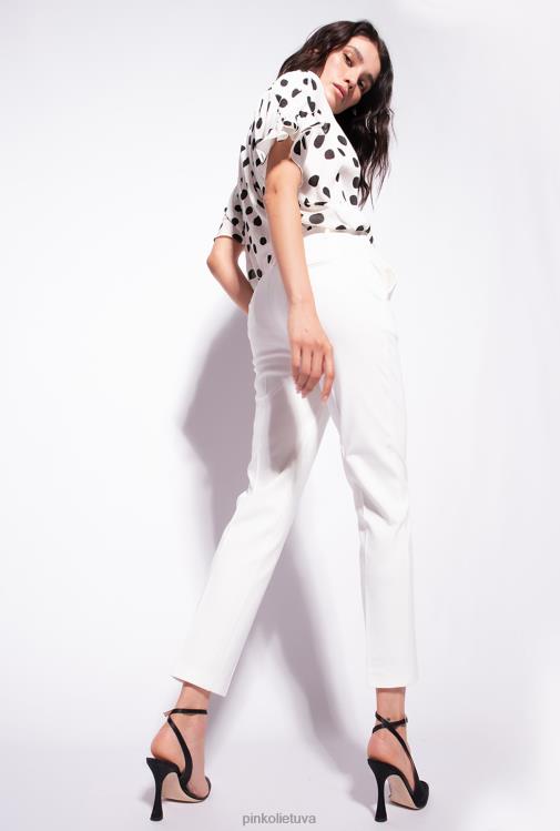 laisvalaikio kelnės | DH06P770 milano megztos cigarečių kelnės Pinko sniego baltumo