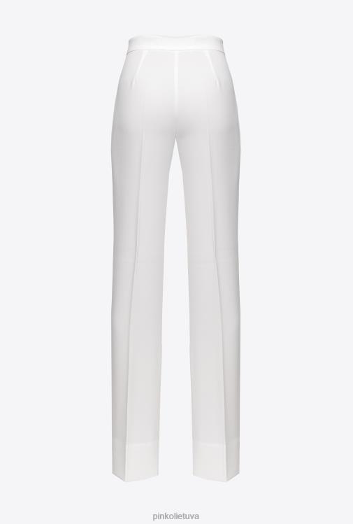 laisvalaikio kelnės | DH06P778 platėjančios polietileno krepinės kelnės Pinko pieno baltumo
