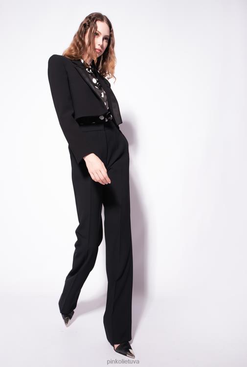 laisvalaikio kelnės | DH06P779 platėjančios polietileno krepinės kelnės Pinko limuzinas juodas