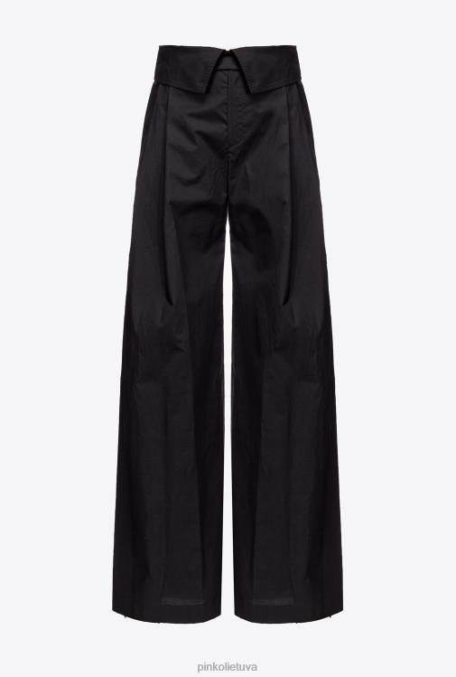 laisvalaikio kelnės | DH06P783 plačios kelnės su poplinu Pinko limuzinas juodas