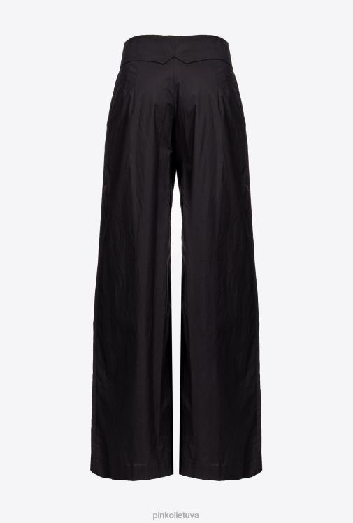 laisvalaikio kelnės | DH06P783 plačios kelnės su poplinu Pinko limuzinas juodas