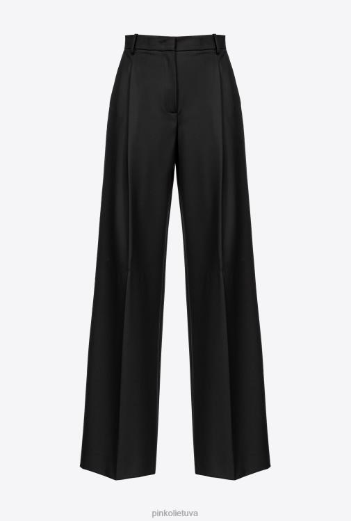 laisvalaikio kelnės | DH06P787 laisvo kirpimo palazzo kelnės Pinko limuzinas juodas