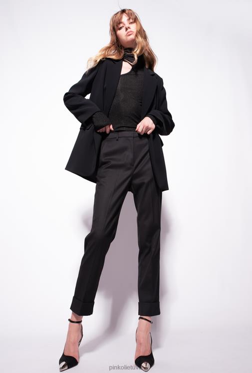 laisvalaikio kelnės | DH06P791 flanelinės kelnės Pinko limuzinas juodas