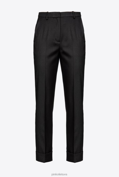 laisvalaikio kelnės | DH06P791 flanelinės kelnės Pinko limuzinas juodas