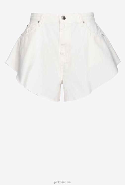 šortai | DH06P658 jaučio audinio drugeliai šortai Pinko ryškiai balta