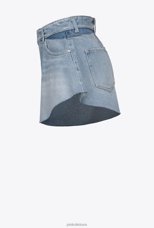 šortai | DH06P659 balinto džinsinio drugelio šortai Pinko lengvas vintažinis skalbimas